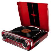 (69/10C) RRP £129. ION Mustang LP 4-in-1 Classic Car Styled Music Centre, Turn Table, AM/FM Radio...
