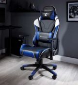 (20/P) RRP £179.99. X Rocker Agility Sport PC Gaming Chair Blue. Dimensions: (L56-132x W66x H124/...