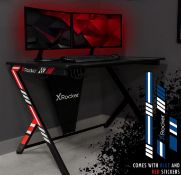 (114/P) RRP £129.99. X Rocker Ocelot Gaming Desk. (H77.5x L115x W74cm).(Unit Has Return To Manufa...
