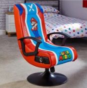 (18/P) RRP £184.99. X Rocker Super Mario 2.1 Audio Pedestal Gaming Chair. Dimensions: (H94.5x W55...