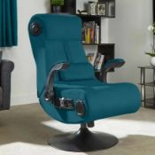 (6/P) RRP £279. X Rocker Deluxe 4.1 Chenille Audio Gaming Pedestal Teal. Dimensions: (L87 x W63 x...