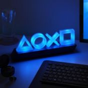 (62/10A) Lot RRP £60. 3x Paladone Playstation Icons Light RRP £20 Each. (All Units Appear New, Wi...