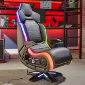 (11/P) RRP £349.99. X Rocker Evo Elite RGB 4.1 Pedestal Chair. Dimensions: (H104x L88x W63cm). (U...