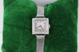 Art Deco Diamond Set Platinum & Gold Ladies Wristwatch