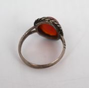 Sterling Silver Coral Ring