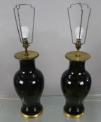 Pair of Vintage Ceramic & Gilt Table Lamps