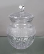 Mid 20th c. Bohemian Cut Glass Lidded Biscuit Jar