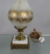 Pair of Venetian Brass Mounted Jewelled Glass Table Lamps