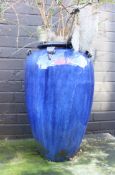Blue Glazed Planter Urn