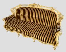 Rococo Italian Silik Carved Wood Upholstered 8 Piece Suite