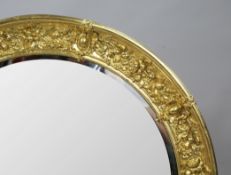French 19th c. Gilt 3ft Circular Mirror