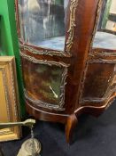 Antique French Serpentine Vernis Martin Display Cabinet