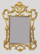 Ornately Hand Carved Giltwood Bevelled Glass Mirror