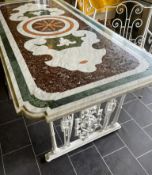 Italian Pietra Dura Marble Centre Table & 6 Chairs