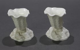 Pair of Royal Worcester Cornucopia Bud Vases 3212 1960