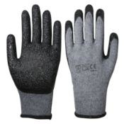 120 x Pairs Size 10/XL Latex Economy Palm Coated Grey/Black Gloves RRP Total £240