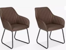 John Lewis Brooks Dining Armchairs, Set of 2, Antique Brown - Grading Info - RI003003016 Goods...