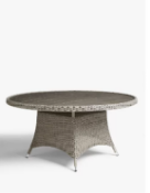 John Lewis & Partners Dante 6 Seat Round Wood-Effect Top Garden Dining Table, Grey
