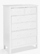 John Lewis ANYDAY Wilton 6 Drawer Chest, White - Grading Info - . shelfs inside are broken -...