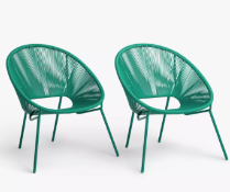 John Lewis & Partners Salsa Garden Chair, Set of 2, Palm
