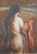 Red Robe signed original watercolour by Gordon Brown Scottish contemporary artist