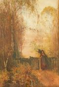 Summer Glow original watercolour by Fred Hines (British, 1860_1930)