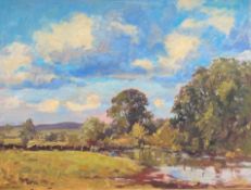 J D Henderson, Scottish 20th Century Colourist signed oil painting the Kelvin Burn