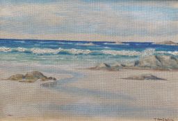 T MacGregor Whyte signed oil painting Scottish view Hebridean Shoreline