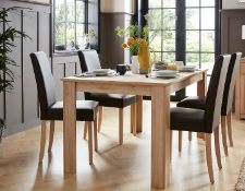 (58/2L) RRP £150. Marcy Dining Table Oak. Oak Effect Finish, Simple Frame And Strong Lines. (H75x...