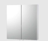 (44/5F) RRP £100. 430 Double Door Stainless Steel Cabinet. (W650x D190x H600mm).
