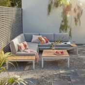 (6/P) RRP £1100. Hartington Spirit Collection Corner Garden Set Grey. Powder Coated Aluminium Fra...