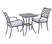 (37/6N) RRP £380. Hartman Tuscany Bistro Set. To Include 2x Dining Chair With 2x Cushion. 1x Bist...