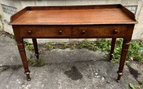 C19th Mahogany Two Drawer Hall Table