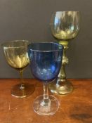 Three C19th Coloured Glasses
