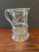 Etched Glass Tankard Initialled Mmc