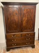 C18th Mahogany Linen Press