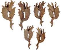 C19th Collection of Six Ho Ho Birds in Carved Wood