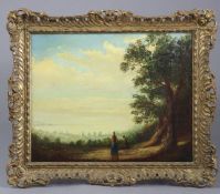 Late C18th Oil on Panel Landscape