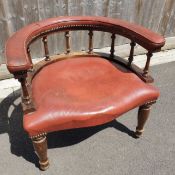 Large Oversized Red Leather Club Office Chair