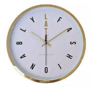 5x Churchgate 'fashionably late' wall clocks. New and boxed.