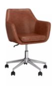John Lewis Reid Faux Leather Office Chair, Tan - Grading Info - RI003000407 Goods are faulty Fa...