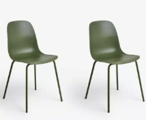 John Lewis ANYDAY Whitby Dining Chairs, Set of 2, Forest Green