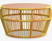 John Lewis Salsa Round Garden Coffee Table, 70cm, Two Tone Yellow