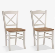 John Lewis ANYDAY Clayton Beech Wood Dining Chairs, Set of 2,
