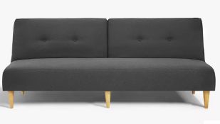 John Lewis Clapton Fixed Back Sofa Bed, Light Leg, Fraser Steel - Grading Info - huge gouge in...