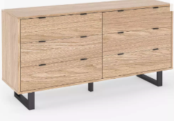 John Lewis Sawn 6 Drawer Chest, Natural