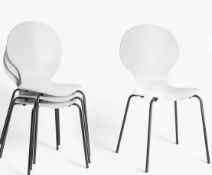 John Lewis ANYDAY Crescent Dining Chairs, White, Set of 4 - Grading Info - RI002981954 Goods a...