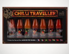 (117/5L) Lot RRP £105. 6x Chili Traveller 7 Extra Hot Sauces From Across The Globe RRP £17.50 Eac...