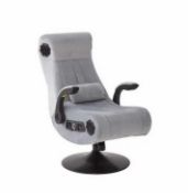 (7/P) RRP £279. X Rocker Deluxe 4.1 Chenille Audio Gaming Pedestal Silver. Dimensions: (L87 x W63...