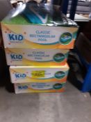 (199/5J) Lot RRP £100. 5x Kid Connection Classic Rectangular Pool RRP £20 Each.